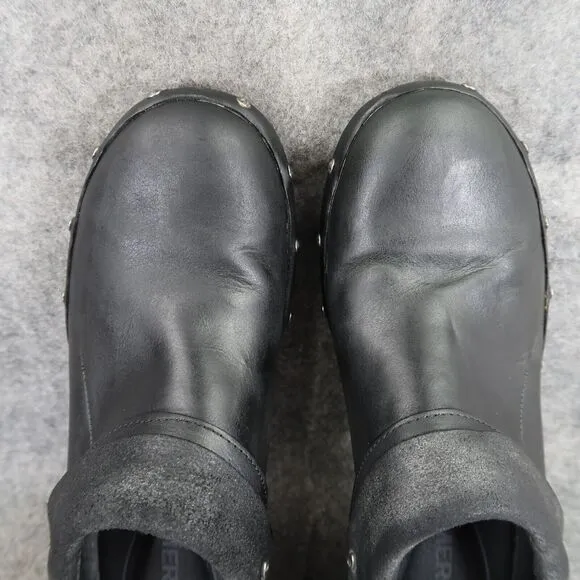 Merrell Shoes Womens 8 Slip On Clog Luxe Wrap Leather Fashion Comfort Stud Black
