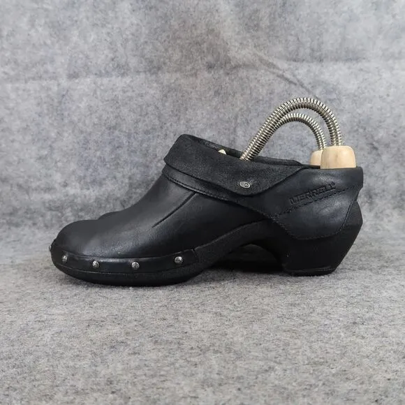 Merrell Shoes Womens 8 Slip On Clog Luxe Wrap Leather Fashion Comfort Stud Black