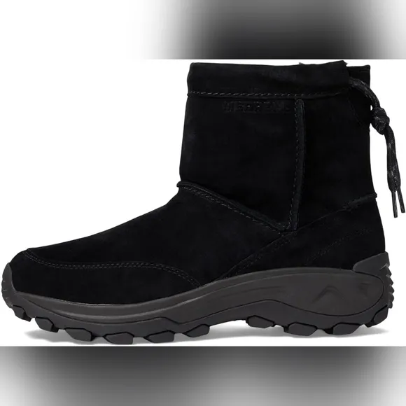 MERRELL size 11.5 mens waterproof winter suede leather boots warm shoes black