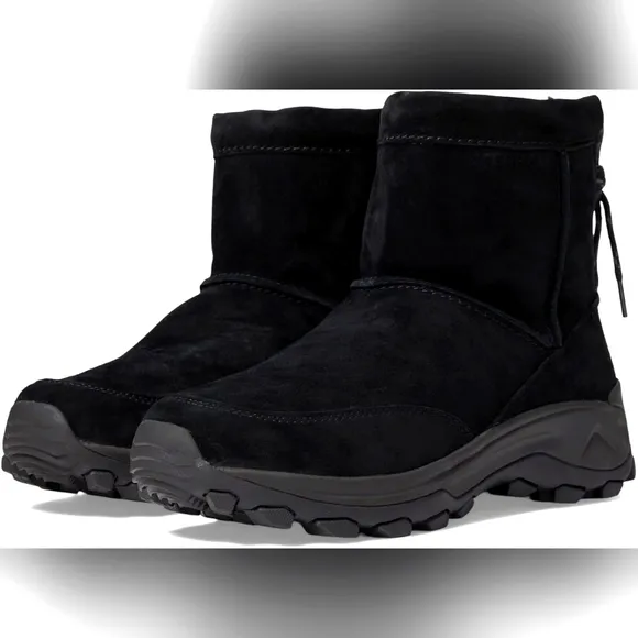 MERRELL size 11.5 mens waterproof winter suede leather boots warm shoes black
