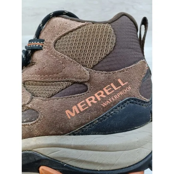 Merrell West Rim MID WP Men's Boots 11.5 Brown Leather Mesh Hiking Boots 036475