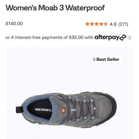 Merrell Women’s Moab 3 Waterproof Hiking Shoes