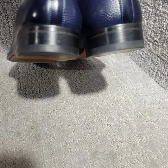 Mezlan Deerskin Men's 8.5 Navy Calf Skin Leather Slip On Casual Loafer Shoes