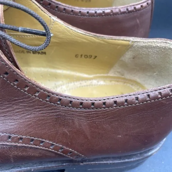 Mezlan Enterprise Oxford Shoes Mens 8.5 M Brown Leather Bicycle Toe Spain