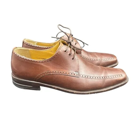 Mezlan Enterprise Oxford Shoes Mens 8.5 M Brown Leather Bicycle Toe Spain
