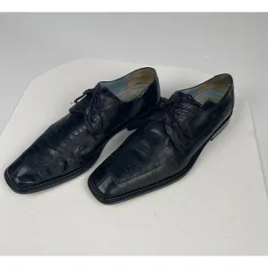 Mezlan Platinum  Black Leather Shoes Men's Size 12 M Lace Up