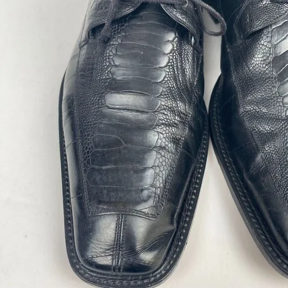 Mezlan Platinum  Black Leather Shoes Men's Size 12 M Lace Up