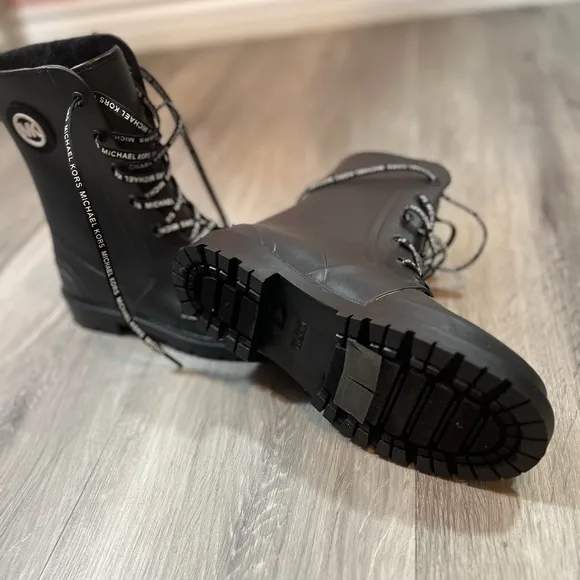 Michael Kors Black Rain Boots Montaigne PVC