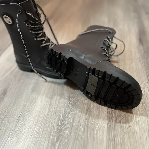 Michael Kors Black Rain Boots Montaigne PVC