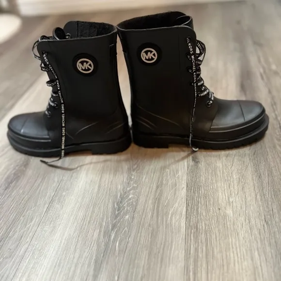 Michael Kors Black Rain Boots Montaigne PVC
