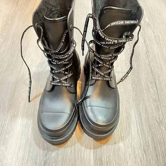 Michael Kors Black Rain Boots Montaigne PVC