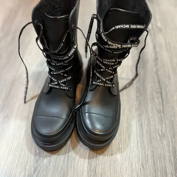 Michael Kors Black Rain Boots Montaigne PVC