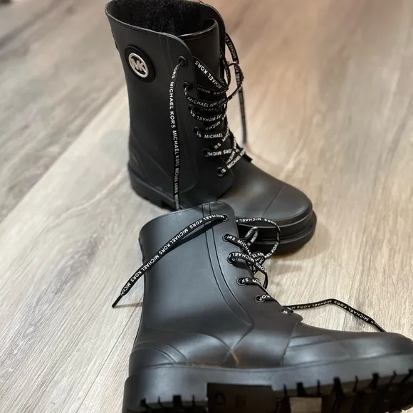 Michael Kors Black Rain Boots Montaigne PVC