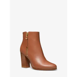 Michael Kors Women's Britt Heeled Ankle Boot Luggage Shoes 10
