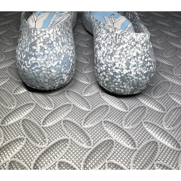 mini melissa Sweet Love Disney  Elsa FROZEN 2 glitter bow flat girl shoes Sz 2