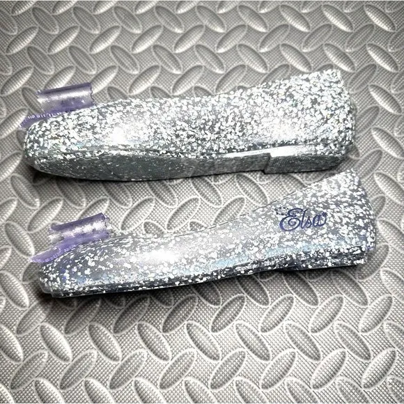 mini melissa Sweet Love Disney  Elsa FROZEN 2 glitter bow flat girl shoes Sz 2