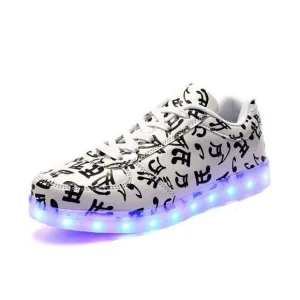 Musical Notes LED Light-Up Shoes - Youth Size 3/4