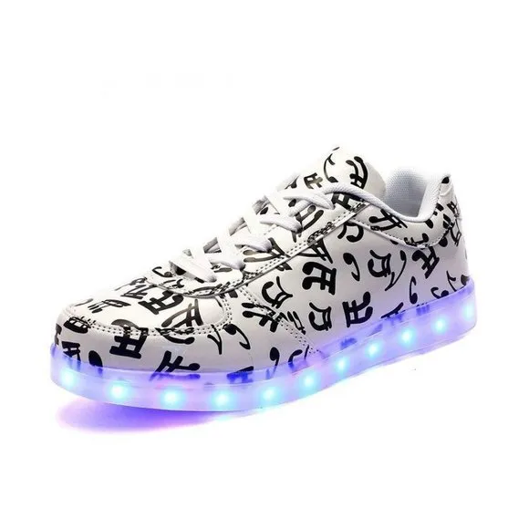 Musical Notes LED Light-Up Shoes - Youth Size 3/4