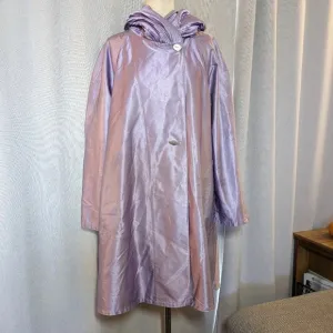 Mycra Pac Purple Gray Donatella Jacket Hooded Reversible Rain Coat Small 6 - 8