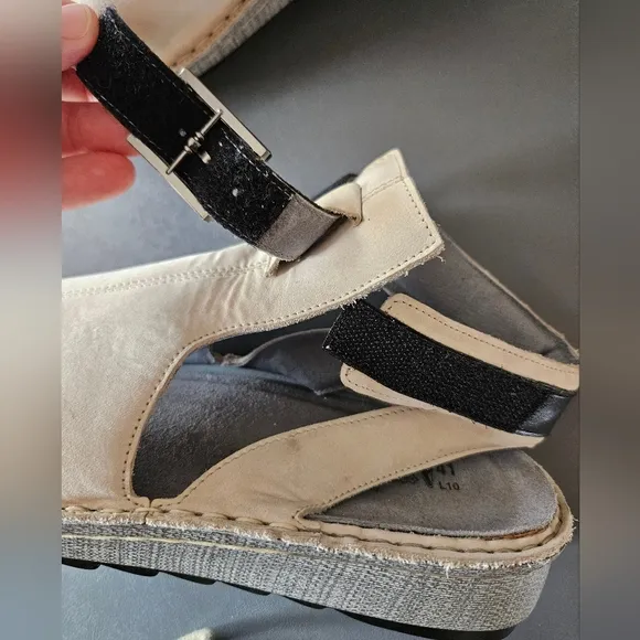 NAOT Verbena Sandals Light Tan Wedge Comfort Shoes sz EU 41