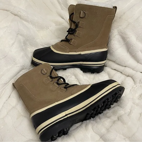 NEW 3M Thinsulate Men's Black and Tan Winter Boots