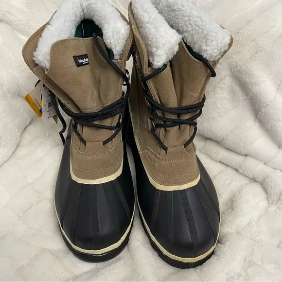 NEW 3M Thinsulate Men's Black and Tan Winter Boots