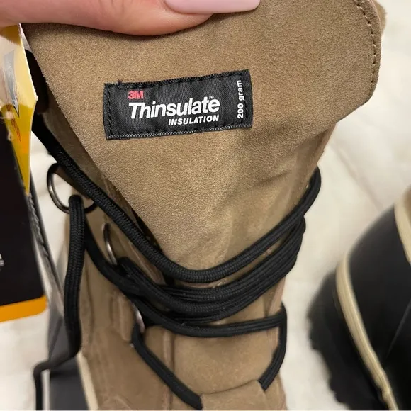 NEW 3M Thinsulate Men's Black and Tan Winter Boots