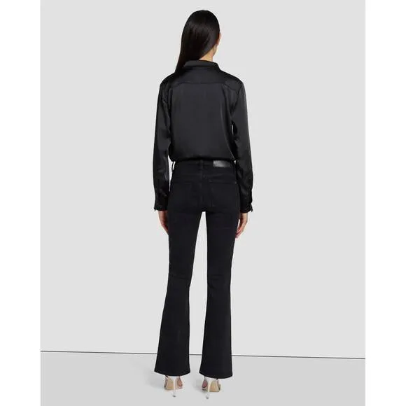 NEW 7 FOR ALL MANKIND tailorless crystal bootcut jean in black iris
