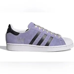New Adidas Superstar Low Top Mens Casual Shoes in Dust Purple Suede Mens Size 9