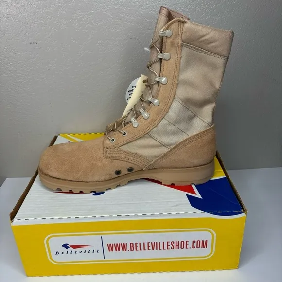 NEW Army Combat Boots Hot Weather Color Dessert Tan Size 12 R Medium Width