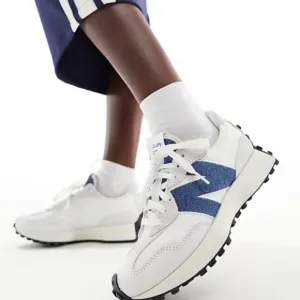 New Balance 327 White and Blue Fashion Sneakers