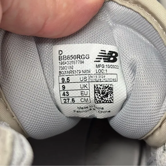 NEW BALANCE 650R LIGHT ALUMINUM RAIN CLOUD SHOES SIZE 9.5 BB650RGG