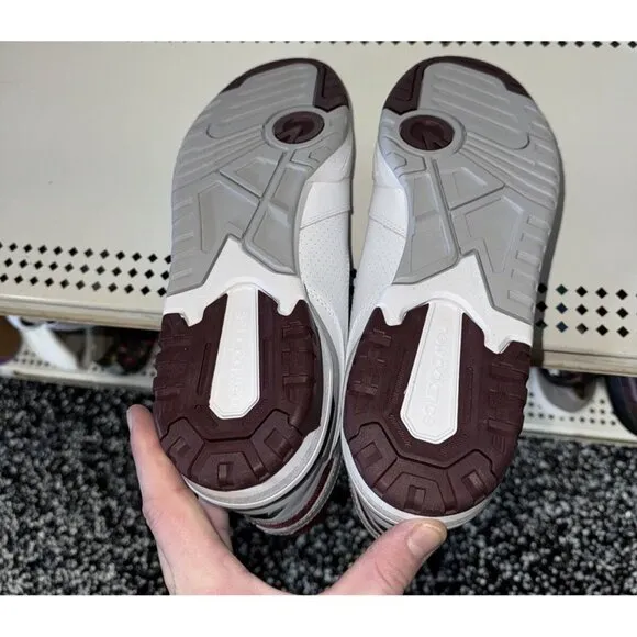 New Balance 650R Mens Leather Athletic Shoes Sneakers Size 9 White Burgundy