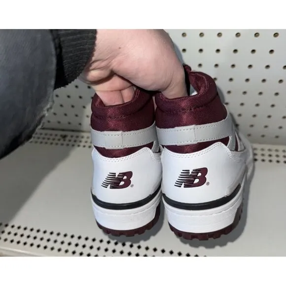 New Balance 650R Mens Leather Athletic Shoes Sneakers Size 9 White Burgundy