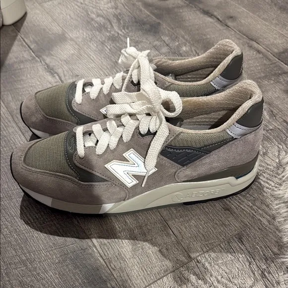 New Balance 998 (Made in USA) Men's Gray and White Sneakers