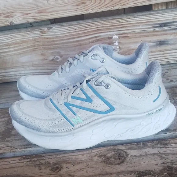 New Balance Fresh Foam Shoes in Cream and Light Blue