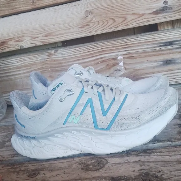 New Balance Fresh Foam Shoes in Cream and Light Blue