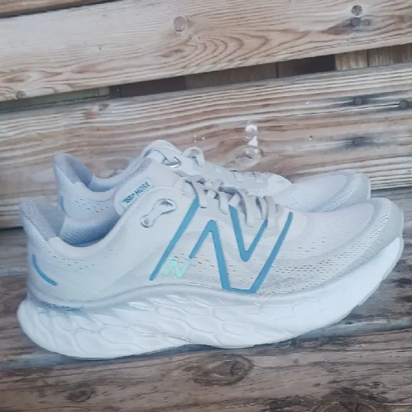 New Balance Fresh Foam Shoes in Cream and Light Blue