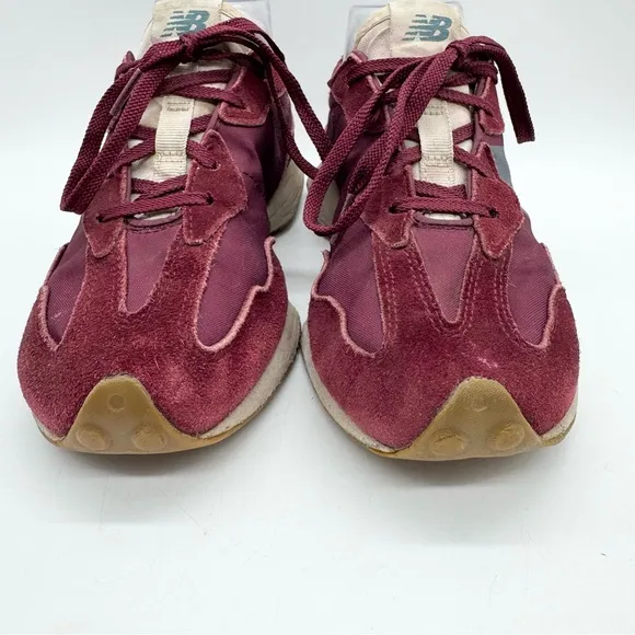 New Balance Lifestyle 327 Maroon &amp; White Athletic Casual Sneaker Shoes Boy's 4