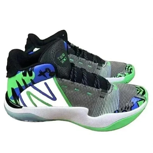 New Balance TWO WXY V2 Neon Lights Gray Green Purple Basketball Shoes W Sz 9.5