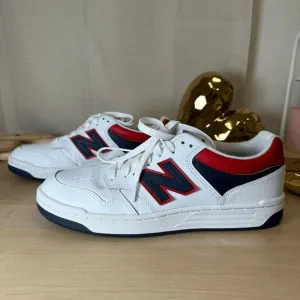 NEW BALANCE White‎ Navy Red Leather Men's Sneakers