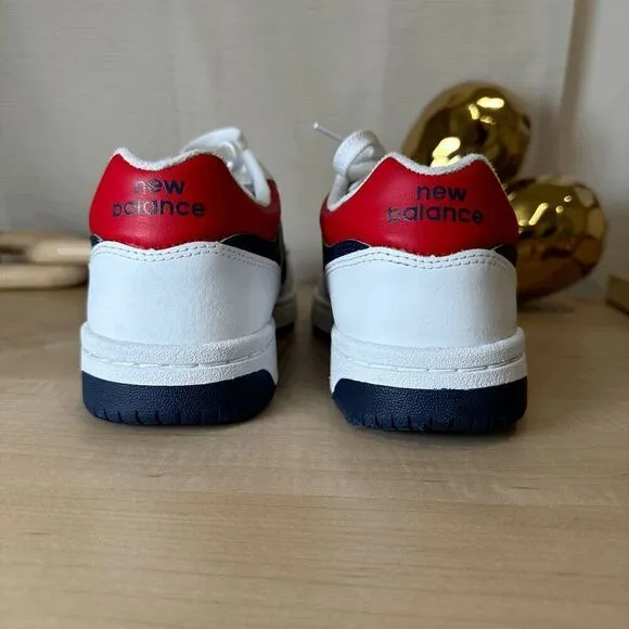 NEW BALANCE White‎ Navy Red Leather Men's Sneakers