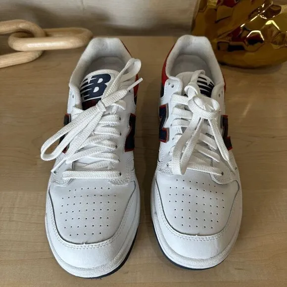 NEW BALANCE White‎ Navy Red Leather Men's Sneakers
