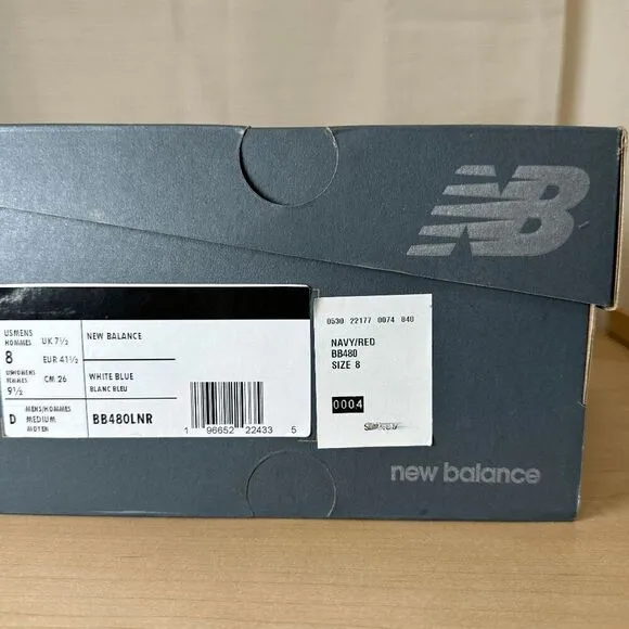 NEW BALANCE White‎ Navy Red Leather Men's Sneakers