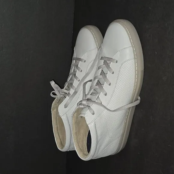 NEW BANANA REPUBLIC RICHERD MID TOP LEATHER LIGHT GREY SZ 11.5 SHOES IN BOX