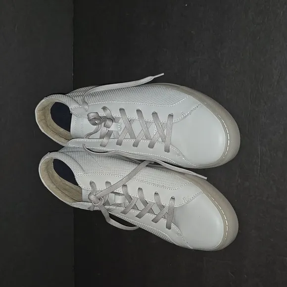 NEW BANANA REPUBLIC RICHERD MID TOP LEATHER LIGHT GREY SZ 11.5 SHOES IN BOX