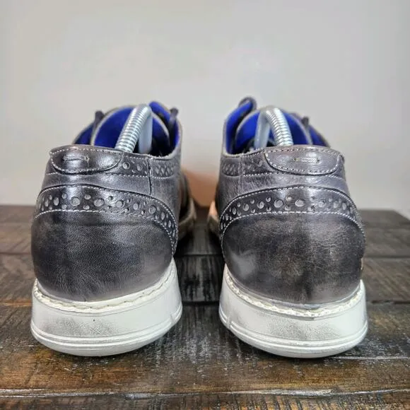 NEW BED STU Cayuga II Mens Size 9.5 Oxford Sneakers Organic Leather Gray White