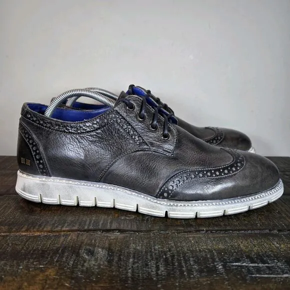 NEW BED STU Cayuga II Mens Size 9.5 Oxford Sneakers Organic Leather Gray White