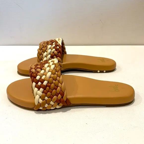 New BEEK Leather Baza Woven Sandals in Beach