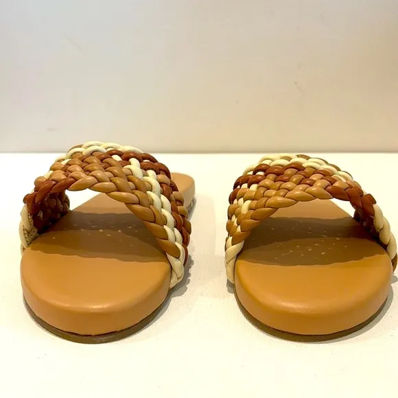 New BEEK Leather Baza Woven Sandals in Beach